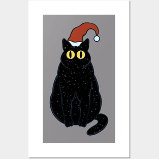 Santa Cat Posters and Art